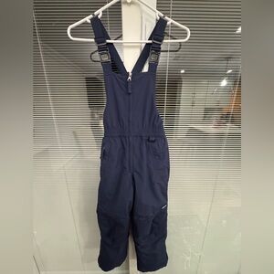 Lands End, kids size 8, navy blue, waterproof snow bib